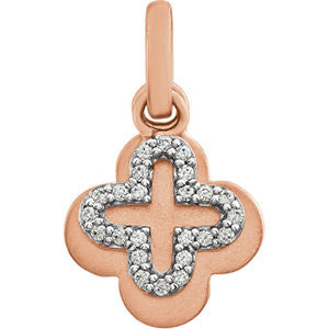 14K Rose 1-10 CTW Diamond Pendant