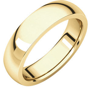 14K Yellow 6mm Heavy Comfort Fit Band