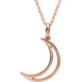 14K Yellow Cresent Moon 16" Necklace