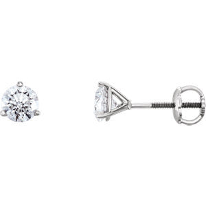 14K White 3-4 CTW Diamond Earrings