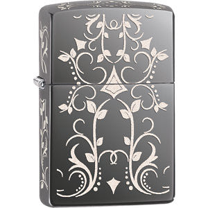 Zippo® Western-Style Filigree Pattern Black Ice® Lighter