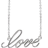 14K Yellow "Love" 16.35" Necklace