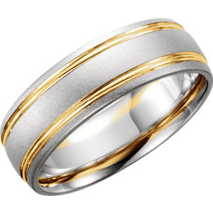 14K White & Yellow 7mm Band Size 11