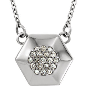 14K Yellow .08 CTW Diamond Geometric 16.5" Necklace