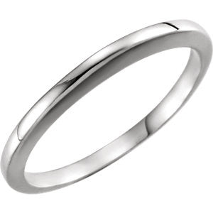 14K White #1 Band Un-Notched