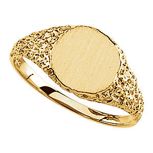 14K Yellow Signet Ring