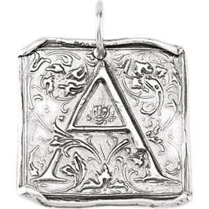 Sterling Silver Initial "A" Vintage-Style Pendant