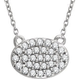 14K Yellow 1/5 CTW Diamond Oval Cluster 16-18" Necklace