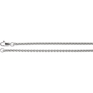 Sterling Silver 2.4mm Wheat 16" Chain