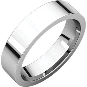 14K White 5mm Flat Comfort Fit Band