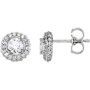 14K White 7-8 CTW Diamond Earrings