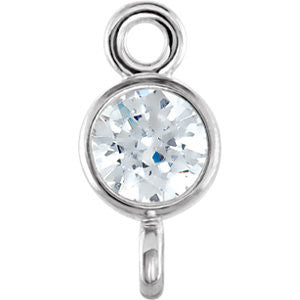 14K White 1-6 CTW Diamond Micro Bezel Link