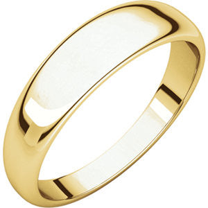 14K Yellow 5mm Half Round Tapered Band