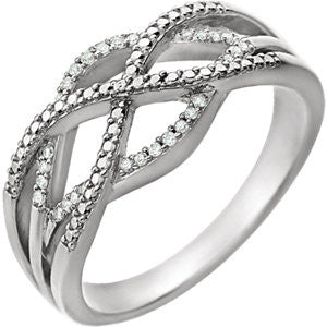 14K White .07 CTW Diamond Ring