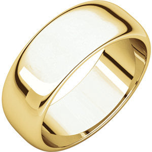 14K Yellow 7mm Half Round Band