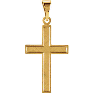 14K Yellow 18x12mm Cross Pendant