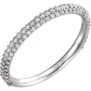 14K White 1/2 CTW Diamond Band