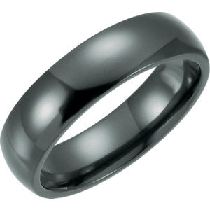 Titanium 6mm Domed Polished Band Size 6