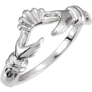 14K White Claddagh Wrap-Style Ring Enhancer