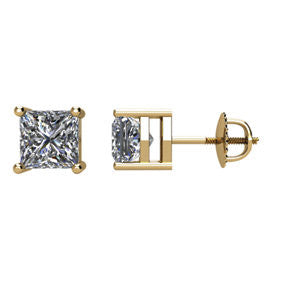 14K Yellow 1 CTW Diamond Earrings