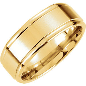 14K Yellow 8mm Fancy Carved Band Size 10