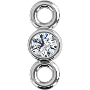 14K White .015 CTW Diamond Micro Bezel Link