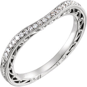 14K White 1-8 CTW Diamond Band