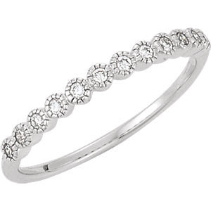 14K White 1-6 CTW Diamond Anniversary Band Size 6