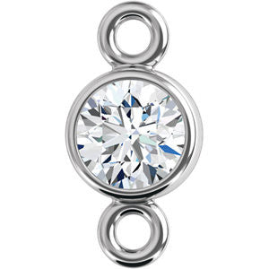 14K White 1-6 CTW Diamond Micro Bezel Link