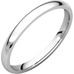 14K White 2mm Light Comfort Fit Band