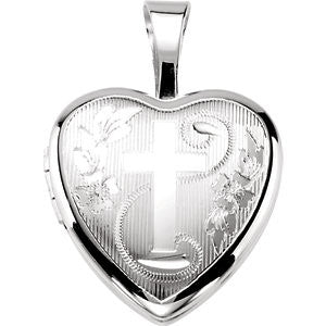 Sterling Silver Cross Heart Locket