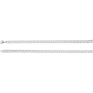 Sterling Silver 6.25mm Link Ring Chain 20" Chain