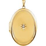 14K Rose Gold-Plated Sterling Silver Cubic Zirconia Locket