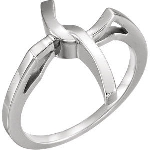 14K White Cross Ring