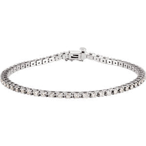 14K White 2 CTW Diamond Line 7.25" Bracelet