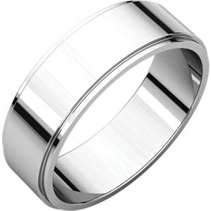 Palladium 6mm Flat Edge Band