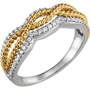 14K White & Yellow 1-4 CTW Diamond Ring