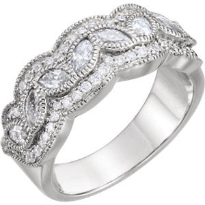 14K White 1 CTW Diamond Anniversary Band