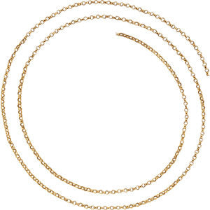 14K Yellow 1.5mm Hollow Belcher Rolo 24" Chain