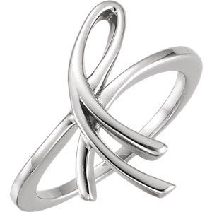 14K White Freeform Ring