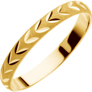 14K Yellow Youth Diamond Cut Band Size 1