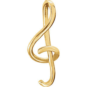 14K Yellow Treble Clef Pendant