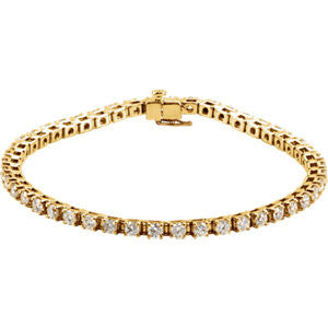 14K Yellow 4 1-2 CTW Diamond Line 7.25" Bracelet