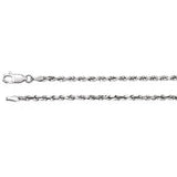 14K White 2.5mm Diamond Cut Rope 16" Chain