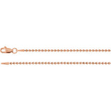 14K Rose 1.5mm Bead 18" Chain