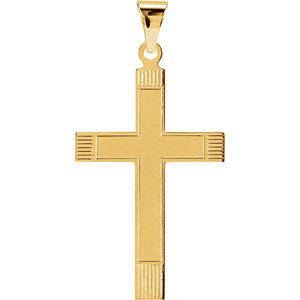 14K Yellow 28x18mm Cross Pendant