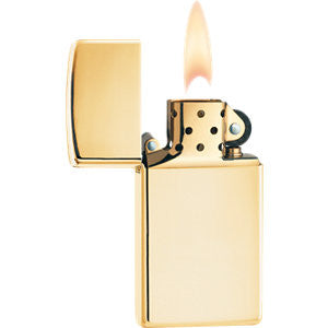 Slim® High Polish Brass without "Solid Brass" Engraved Lighter