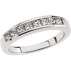 14K White 3-4 CTW Diamond Band