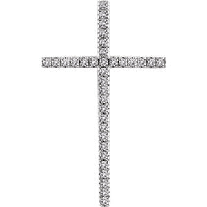 14K Yellow 1 CTW Diamond Cross Pendant