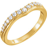 14K White 1/3 CTW Diamond Contour Band